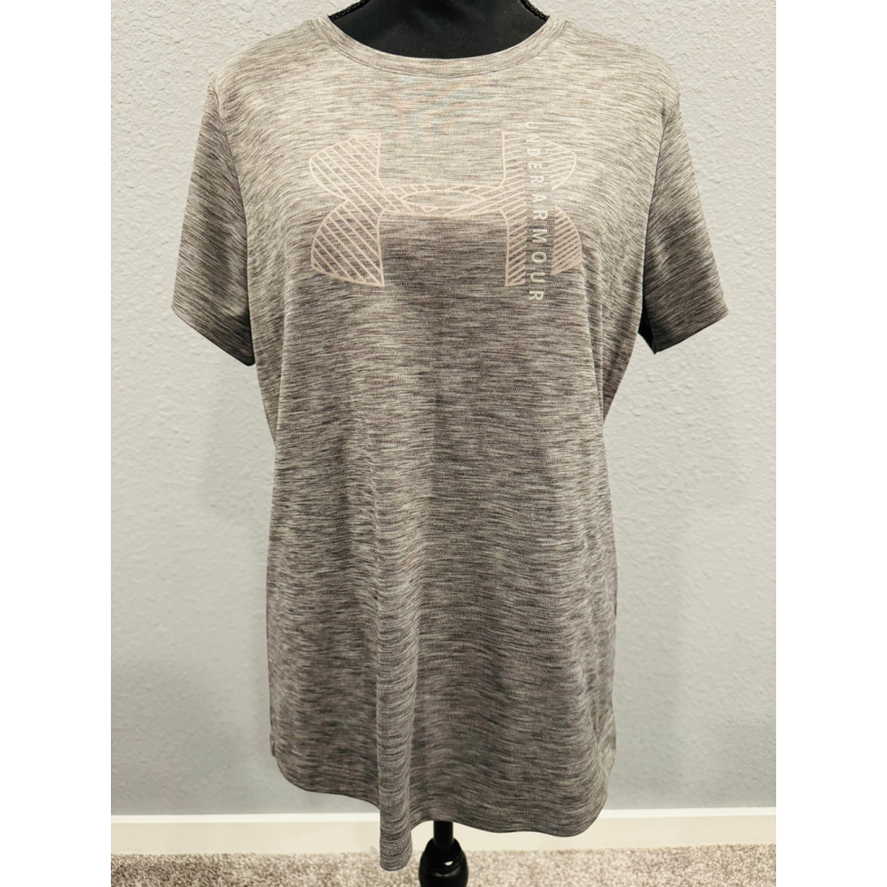 Under Armour Women's HeatGear Gray Graphic Tee | Size Large